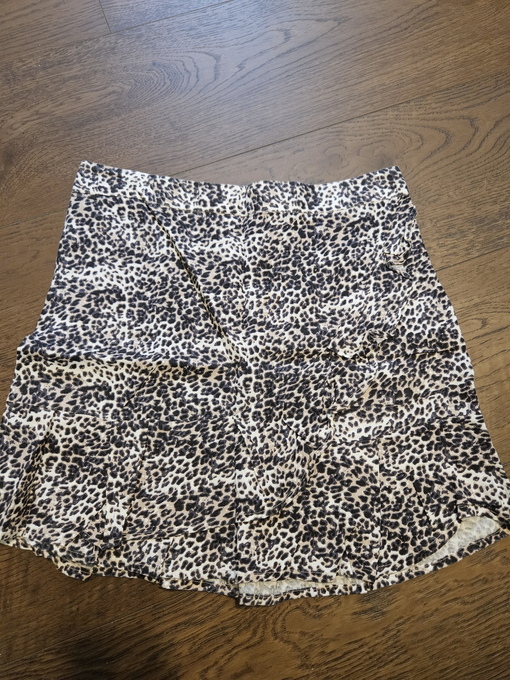 Leopard Print Mini Skirt - Cream and Black